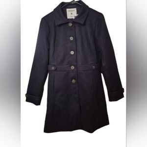 Allegra K Black Trench Coat with Tailored Silhouette